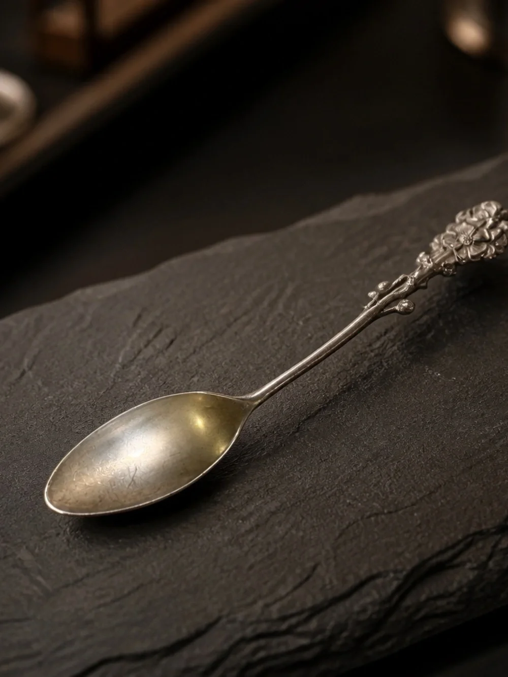 Vintage Floral Sterling Silver-Dessert Spoon Set - Home Dining